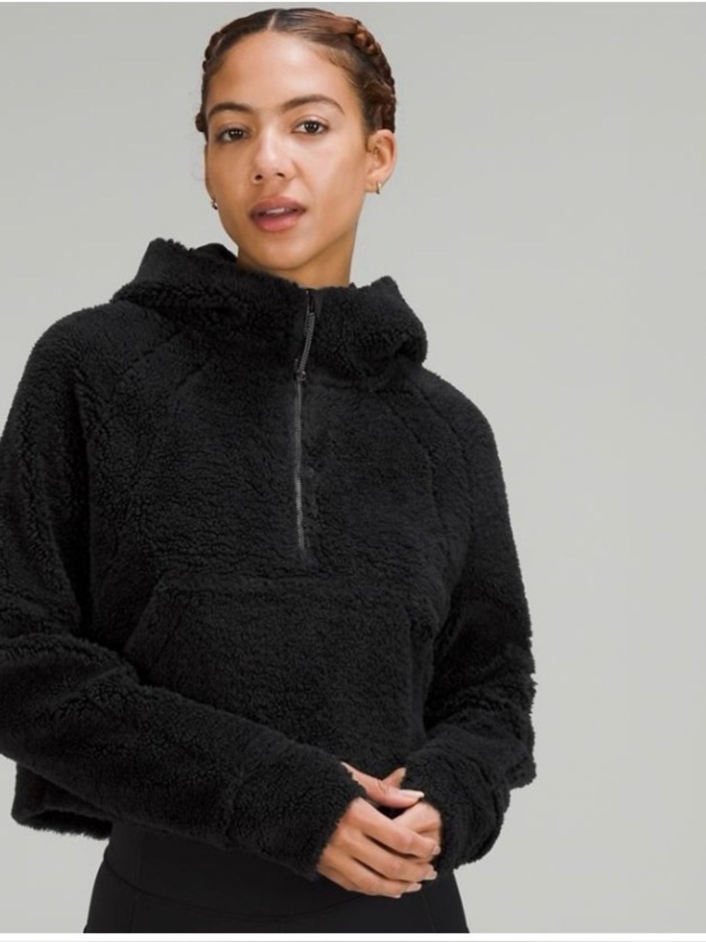 NWOT! Lululemon Black Fleece Scuba 1/2 zip Hoodie size xsmall small xs s